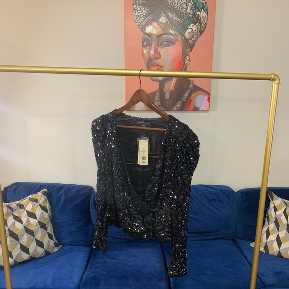 French Connection Sequin Blouse - Size 6 - Picture 5 of 9